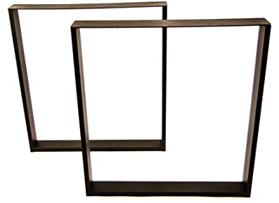 2er Set quadratische Tischbeine 70x72 cm, Vollmetallsockel mit Höhenverstellung, schwarze Esstischbeine, Bankbeine, Schreibtischbeine (quadratisch)