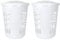[Set of 2] - 60L Litre High Grade Plastic Tall Round Laundry Hamper Basket with Lid Clothes Washing Laundry Linen Storage Bin - Ice White (Hamper Basket)