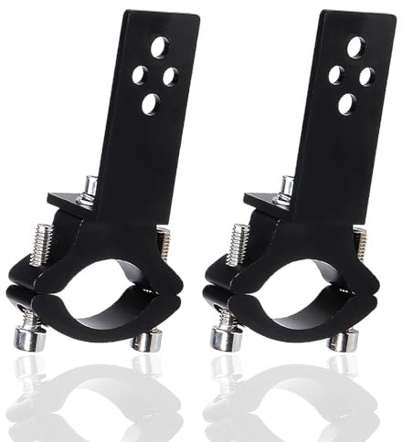ZHHXYanh 2Pcs Motorcycle Spotlight Bracket, M5/M6 Installation, Aluminium, Black, Fork Tube Mount, Suitable For 22-36mm Tubes, Spotlight/Fog Light