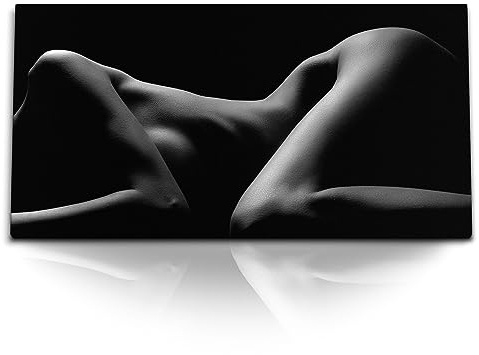 Paul Sinus Kunstdruck Bilder 120x60cm Schwarz Weiß Akt Schlafzimmer junge Frau