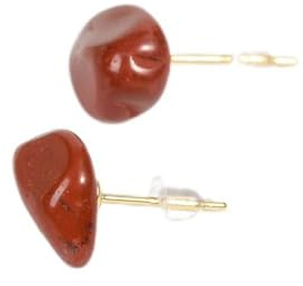 Damen Ohrstecker Stein,Naturstein-Ohrstecker, Rote Jaspis-Ohrläppchen-Ohrringe, Unregelmäßiger Ohrschmuck, Geeignet Für Den Täglichen Gebrauch, Geschenke Für Frauen