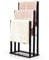 Froppi Free Standing Towel Rail Bathroom Hand Towel Holder Black Bamboo with 3 Silver Metal Bars L42 W24 H81.5 cm