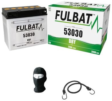 COMPATIBILE CON MOTO GUZZI California Special Sport (KD) 1100 da anno 2002 al 2003 BATTERIA 53030 FULBAT FORNITA COMPLETA PER MOTO SCOOTER BATTERIE 12VOLT 30AH AMPERE 186X130X171MM
