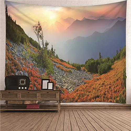 CEVAN Wandbehang Ornamente Wanddekoration Dachschräge Sonnenaufgang Im Hochgebirge Wandbehang Aesthetic Wanddecke Trippy Kunst Dekorationen Decke Wandbehang Stoff Bunt 200x150cm
