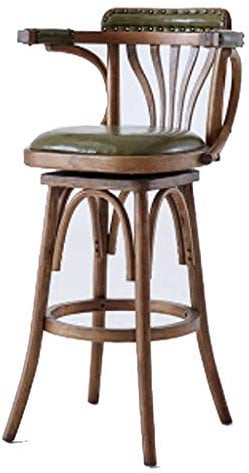 Furniture Desk Chair Bar Stools,Sofas,Coffee Shop Solid Wood Backrest Chair, Copper Nail Swivel High Bar Chair/G Star of Light
