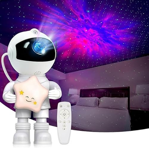Astronaut Galaxy Star Projector Night Light - Astronaut Space Projector LED Lampe mit Timer und Fernbedienung, Sternennebel Deckenprojektion, Ästhetische Raumdekoration für Spielzimmer, Heimkino