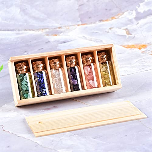 1 ensemble de spécimens de gravier en cristal naturel, collection de quartz rose, bouteille en verre d'améthyste, décoration d'intérieur, cadeau for amoureux, bouteille de souhait (couleur : multicolo