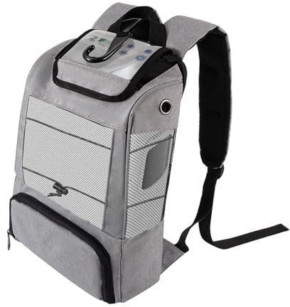 Rucksack Für Sauerstoffgerät,Tragetasche für Mobile Sauerstoffgerät,Ultra leichte Sauerstoffmaschine Taschen Kompatibel mit Inogen One,Tasche für Reisen im Freien Grau