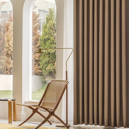 Vorhänge Verdunklung mit Ösen 132x183CM, Kaffee Gardinen Blickdicht 2er Set Modern Einfach Verdunkelungsvorhang Kinderzimmer Schlafzimmer Wohnzimmer