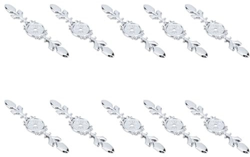 Natudeco 10Pcs Cabinet Handle Backplates Zinc Alloy Cabinet Pull Back Plate Retro Door Handle Backplate Cabinet Hardware for Closets Cupboard Drawer (Vintage Silver)