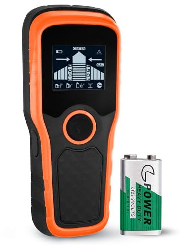 5-in-1 Stud Finder Wall Scanner, 2024 Newest Electronic Wall Finder with LCD Display & Audio Alarm, Stud Sensor Edge Center Finding Beam Stud Detector for Wood AC Wire Metal Stud Cable Joist Detection