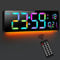 Fuloon 8 RGB Colors Digital Wall Clock, 16 Large Display Adjustable Brightness LED Digital Clock, Count Up & Down Timer, Auto Brightness, Date, Temperature Gym Clocks