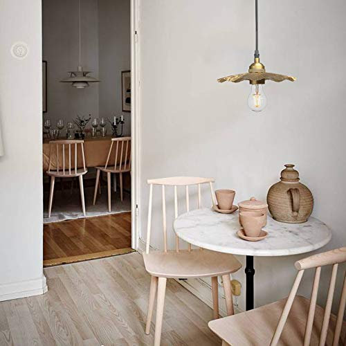 Phansthy Pendelleuchte Vintage Hängeleuchte,Esstisch Hängelampe mit Industrial Lotusblatt Metall Lampenschirm Hängend Vintage Küchenlampen Pendellampe im Landstil (Pendelleuchte)