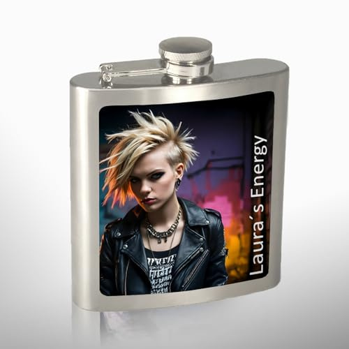 Contento | Personalisierter Flachmann mit Foto bedruckt | 6 oz Edelstahl | Persönlicher UV-Druck | Geschenkidee für Männer und Frauen | Outdoor | Logo Druck | Geschenk zu Weihnachten, Vatertag