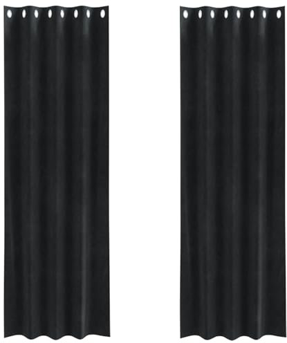 vidaXL Verdunkelungsvorhänge 2 STK. Schwarz 140 x 245 cm Samt