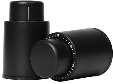 Pumwoy 2 Stück Weinflaschenverschluss, Wein Vakuumpumpe Vakuum-Weinkonservierer, Sektverschluss und Weinverschluss Weinstopper Mit Zeitrekord, Vakuum Weinflaschenverschluss, Geschenk für Weinliebhaber