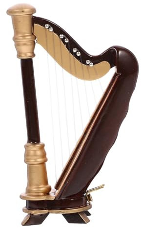 TOYANDONA Wooden Miniature Harp Model Harp Mini Musical Instrument for Display for Music Lovers and Home Decor