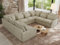 MKS MEBLE Sofa U-Form, Wohnlandschaft, Couch, Ecksofa, Couchgranitur, Polsterecke, Big Sofa XXL, Polstergarnitur - Verso U 8M - Beige Velvet