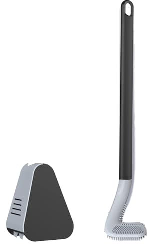 Golf Club Toilet Brush - Flexible Toilet Cleaner with Triangular Brush Head | Toilet Holder Set for Wall Mounting, Original Bathroom Cleaning Tool with Decorative Design for T