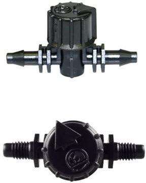 Pack of 10 Vari-Flow Valve 4mm Barb - Micro Irrigation Fitting Connector Adaptor for Micro tubing in Irrigation System.