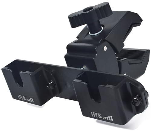 HYS Clamping Mechanism for The Handheld CB Radio/Marine Radio/Walkie Talkie/Mobile Radio Shoulder Speaker Mic is Strong and The Quick-Release,Belt Clip& Round Knob Holder Base