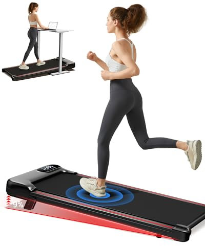 CURSOR Walking Pad mit Steigung 1-8KM/H, Laufband mit Steigung für Zuhause und Dreifacher Dämpfung und Leisem 2,5PS Motor, Laufband Schreibtisch Max. Belastung 136KG