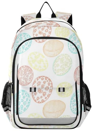 RPLIFE Pastellfarbene Ostereier-Rucksäcke für Kinder, Mädchen-Rucksack, Grundschule, coole Büchertaschen für Jungen