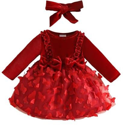 UUAISSO Vestiti per Neonate con Stampa Floreale e Volant Vestito Estivo Abiti Carini Set con Fiocco e Gonna