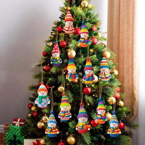 12 Adornos navideños, Adornos Colgantes de Papá Noel en Colores Vivos, Colgantes acrílicos para Decorar el árbol de Navidad y Decorar el hogar (Christmas Santa)