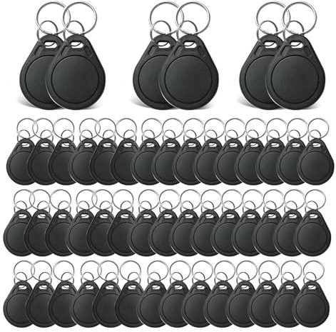 NFC-Tag Ntag215 mit NFC-Chip, programmierbarer NFC-Schlüsselanhänger mit 504 Byte Speicher, kompatibel mit iPhone-Kurzbefehlen, iOS-Apps, HomeKit und Android-Smartphone-Apps (50pcs)