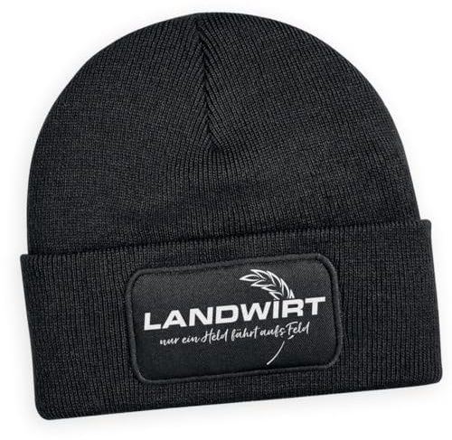 #teamludorf Beanie - Wollmütze mit Spruch - Landwirt, nur EIN Held fährt aufs Feld in der Farbe: Parent