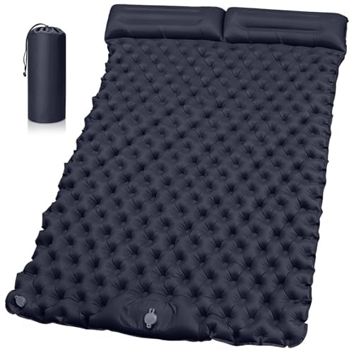 XUNIVERS Matelas Camping 2 Place,200 x 125 cm,Tapis de Sol Camping élargi et épaissi,Pneumatique avec Pompe à air à Pédale,Matelas Ultra-Léger et Portable,Idéal pour La Plage,La Randonnée
