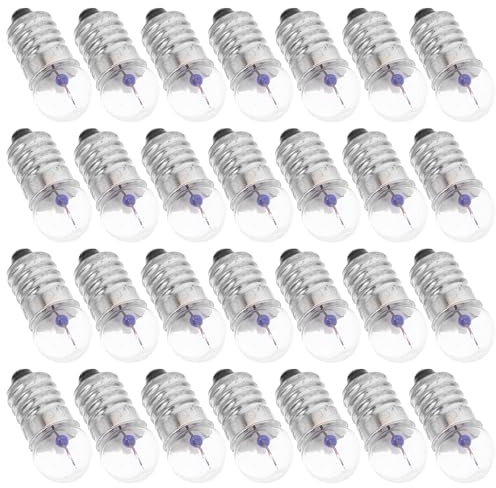 OSALADI Mini Screw Base Light Bulbs Easy Installation 2.5v E10 50pcs Low Voltage Mini Light Bulbs Iron Glass and Student Electrical Experiments for Flashlights