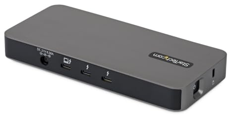 StarTech 4-Port Thunderbolt 5 Hub, 80/120Gbps, 8K 60Hz (303UE-TB5-HUB) | Thunderbolt Share KVM, 4K 144Hz, 140W PD, USB-A 10Gbps, TB4 und USB4, Für MacBook M5 Pro und M5 Max