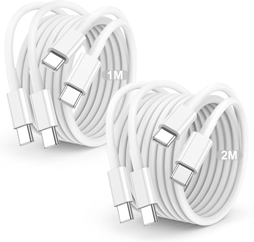 USB C to USB C Charger Cable 1M+2M 4Pack, 60W USBC Cable Fast Charging cable Type C iphone Charger Wire Lead for Apple iPhone 17 Pro Max/17 Air/16/16 Pro/15 Plus, for iPad Pro, MacBook Pro