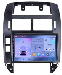 Radio de Coche Audio Estéreo 2 DIN para Volkswagen VW Polo MK4 6Q 9N 9N3 2004-2009 HD Pantalla Táctil+Llamadas Manos Libres Bluetooth+WiFi, Mandos Volantes, 4 Nuclear 1G+16G