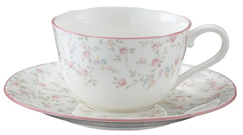 Cutie Rose bone china tea and coffee porcelain bowl plate (1 customer) T59387A/9940 (japan import)