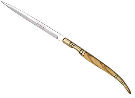 Cudeman 5689 Couteau, Couteau Stylet, Lame étroite Acier 420, Manche 10 cm Olivier.