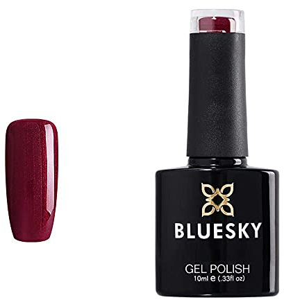 Bluesky Gel Nail Polish, Masquerade 80515, Cherry, Dark, Glitter, Red, Long Lasting, Chip Resistant, 10 ml (Requires Drying Under UV LED Lamp)
