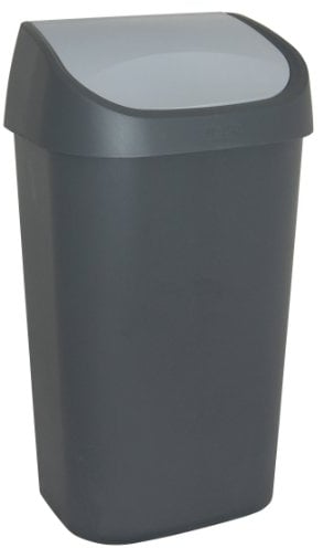 CURVER | Poubelle Mistral 50L couvercle swing 38,8x30,3x69 cm Anthracite / Gris