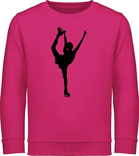 Shirtracer Sweatshirt Kinder Pullover für Jungen Mädchen - Sport Kleidung - Eiskunstläuferin Einzellaufen - 140 (9/11 Jahre) - Fuchsia - 25. Geburtstag eislauf reitpullover iceskate Pulli eislaufen