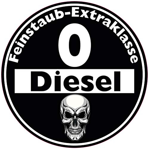 Aufkleber Sticker Feinstaub Umwelt Plakette Diesel Schwarz JDM Tuning Fun Lustig Auto Motorrad LKW für außen 2 Stück! Autoaufkleber Fahrverbot Umweltzone