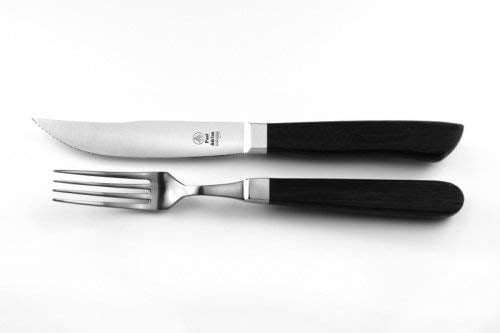 Paul Adrian Solingen Steakbesteck 2tlg. Steak Messer Gabel Grillbesteck Pizzabesteck Set Mooreiche