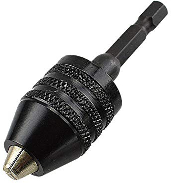 Schnellspannbohrfutter,Colorful Präzisions Schnellspann Bohrfutter, 1/4'' Adapter Akkuwinkelbohrmaschine 0,3-6,5 mm (Schwarz)