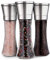 Salt and Pepper Grinder Set of 3 Adjustable Ceramic Salt Grinder & Pepper Grinder - Tall Salt and Pepper Shakers with Adjustable Coarseness by Ceramic Rotor