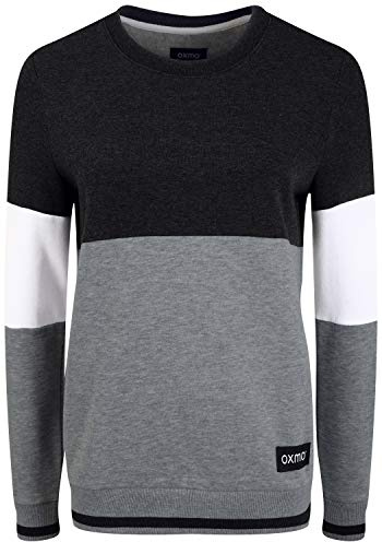 OXMO Omaya Damen Sweatshirt Pullover Sweater mit Rundhalsausschnitt, Größe:M, Farbe:Black (194007)