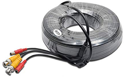 Riloer BNC Video-Stromkabel Cinch-DC-Verlängerungskabel für CCTV-Kamera DVR-Sicherheitssystem-Kit (15M)