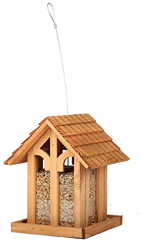 ASDQWER Vogelhaus Vogelhäuschen Futterhaus Holz Vogelfutterhaus Vogelfutterspender aus Vogel nisthaus Vogelfutterstation,großer hängender Vogelhaus-Feeder