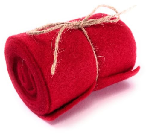 Marzoon 10 x 200 cm Rot Filzband – Dekoband Filz für Basteln, Nähen & Tischdeko – Deko-Momente & Bastelspaß – vielseitig einsetzbar