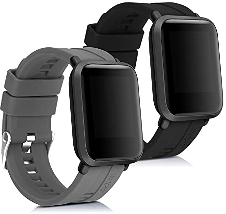 kwmobile 2X Sportarmband kompatibel mit Huami Amazfit Bip/Bip Lite Armband - Fitnesstracker Band Set aus TPU Silikon